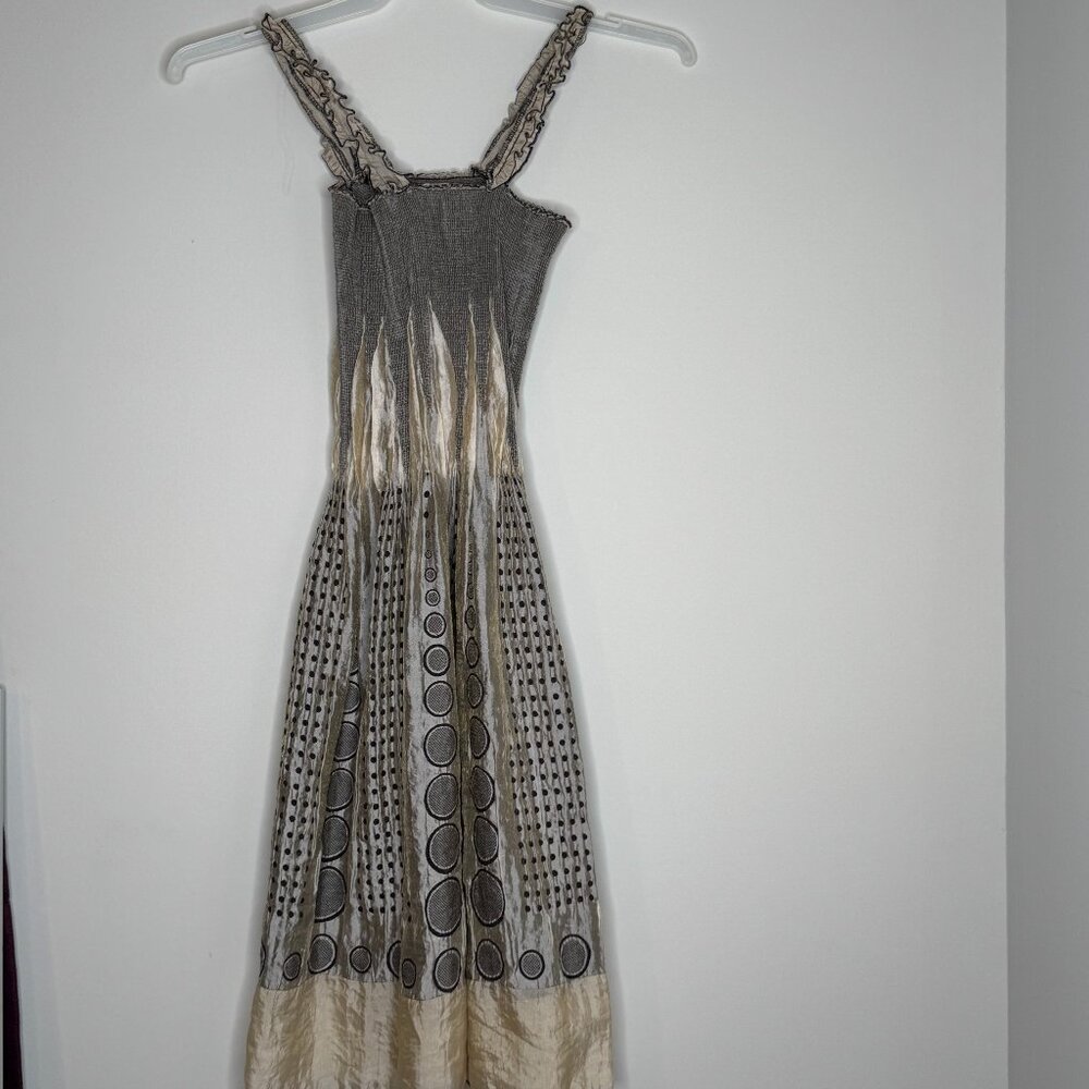 Shiny Beige Max Studio Sun Dress, One Size